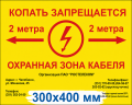 Табличка ПВХ 5 мм «Осторожно кабель, копать запрещается»