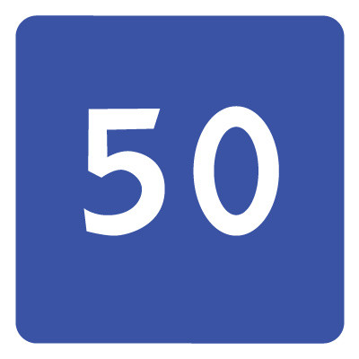 Дорожный знак 6.2 Рекомендуемая скорость (B=700) Тип А