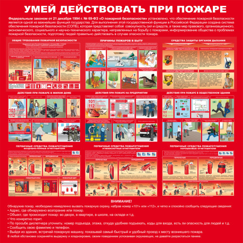 Стенд "Умей действовать при пожаре СТ032"