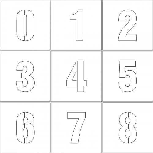 Трафарет №1 0-1-2-3-4-5-6-7-8 (ПЭТ 500 х 320 х 1 мм)
