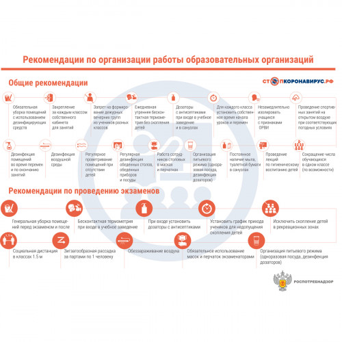 Стенд "Рекомендации по организации работы образовательных организаций" (Пластик 750х1000х3)