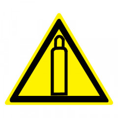 Знак W19 Газовый баллон •ГОСТ 12.4.026-2015• (Пластик 200 х 200)