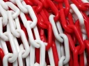 Цепь оградительная сигнальная пластиковая красно-белая 8 мм 25 п.м.
