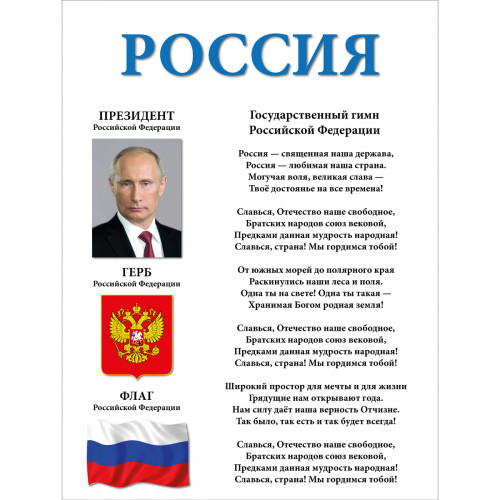 Стенд "Россия СТ777 (Пластик 1000 х 750 х 3)"